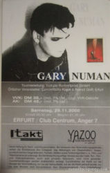 Gary Numan 2000 European Venue Poster Erfurt